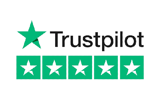 Trustpilot logo with five-star customer review ratin